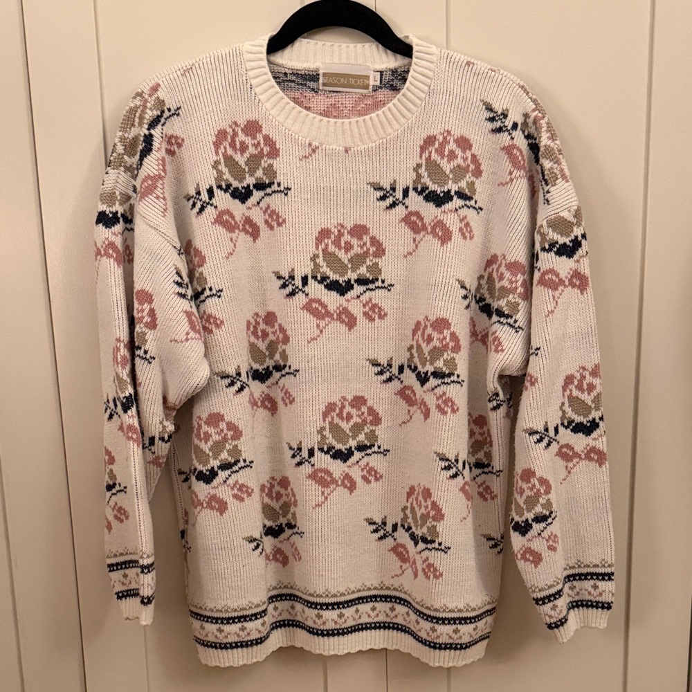 Vintage Floral Knit Sweater